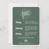 Retro vrijgezellenfeest weekend in de Bossen | Gre Kaart (Achterkant)