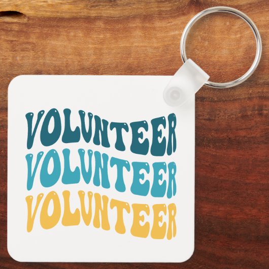 Retro Vrijwilliger Sleutelhanger (Achterkant)
