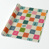 Retro vrolijk en fel kerstcadeaupapier cadeaupapier (Uitgerold)