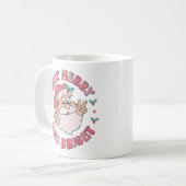 Retro vrolijk en fel Kerstman Koffiemok (Voorkant links)