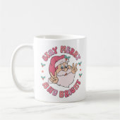 Retro vrolijk en fel Kerstman Koffiemok (Links)