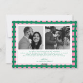 Retro Vrolijk en getrouwd Pas getrouwd Plaid Chris Feestdagenkaart (Achterkant)