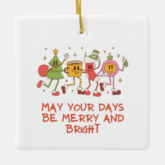 retro vrolijk en helder keramisch ornament