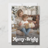 Retro vrolijk en helder kerstfoto feestdagenkaart (Voorkant)