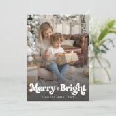 Retro vrolijk en helder kerstfoto feestdagenkaart (Staand voorkant)