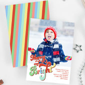 Retro Vrolijk en helder Kerstfoto Feestdagenkaart