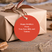 Retro vrolijk en helder kerstpakket bedankjes labels