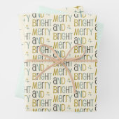 Retro Vrolijk en helder Midcentury Modern Kerstmis Inpakpapier Vel (In situ)