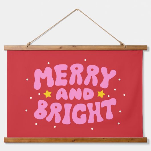 Retro vrolijk en helder vakantieontwerp hangend wandkleed (Voorkant)