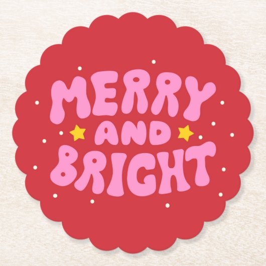 Retro vrolijk en helder vakantieontwerp kartonnen onderzetters (Voorkant)