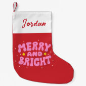 Retro vrolijk en helder vakantieontwerp kleine kerstsok (Voorkant)