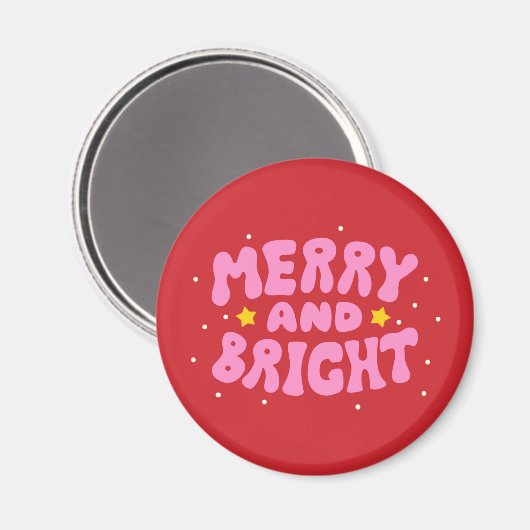 Retro vrolijk en helder vakantieontwerp magneet (Voorkant / Achterkant)