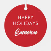 Retro vrolijk en helder vakantieontwerp metalen ornament (Achterkant)