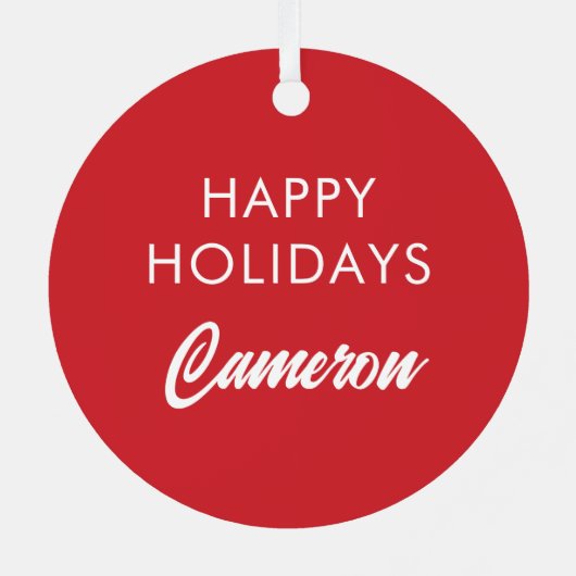 Retro vrolijk en helder vakantieontwerp metalen ornament (Achterkant)