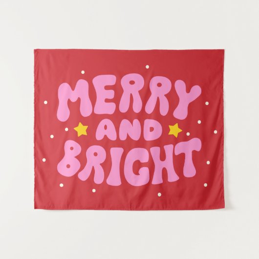 Retro vrolijk en helder vakantieontwerp wandkleed (Voorkant (horizontaal))