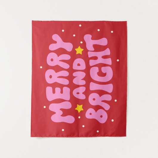 Retro vrolijk en helder vakantieontwerp wandkleed (Voorkant)