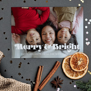  retro vrolijk en heldere kerstfoto feestdagenkaart