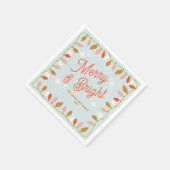 Retro vrolijk en heldere kerstverlichting servet (Hoek)