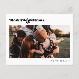 Retro  Vrolijk Kerstfeest 2 Foto Feestdagenkaart