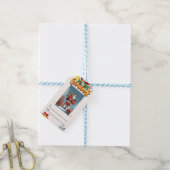 RETRO VROLIJK KERSTFEEST CADEAULABEL (Met Touw)