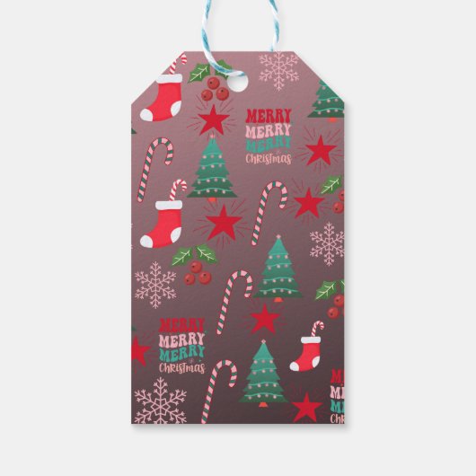 RETRO VROLIJK KERSTFEEST CADEAULABEL (Achterkant)