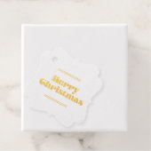  retro Vrolijk Kerstfeest echte gouden folie Bedankjes Labels (Met doos)
