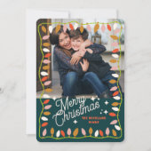 Retro Vrolijk Kerstfeest Een fotokaart Feestdagenkaart (Voorkant)