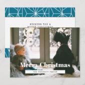 Retro Vrolijk Kerstfeest Familiefoto Feestdagenkaart (Voorkant / Achterkant)
