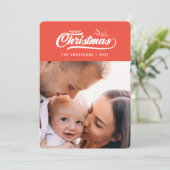 retro vrolijk kerstfeest. feestdagenkaart (Staand voorkant)