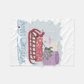 Retro. Vrolijk kerstfeest! Fleece Deken (Voorkant (Horizontaal))