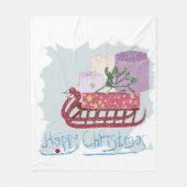 Retro. Vrolijk kerstfeest! Fleece Deken (Voorkant)