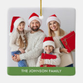 Retro Vrolijk Kerstfeest  Foto Keramisch Ornament (Achterkant)
