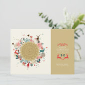 Retro Vrolijk Kerstfeest Gelukkig Nieuwjaar Feestdagenkaart (Staand voorkant)