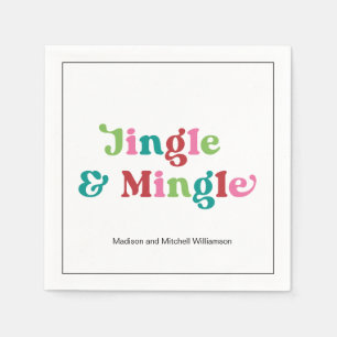 Retro Vrolijk Kerstfeest Helder Fun Kerstmis Servet