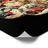 Retro Vrolijk Kerstfeest Kerstman Notenkraker Rood Poster (Hoek)