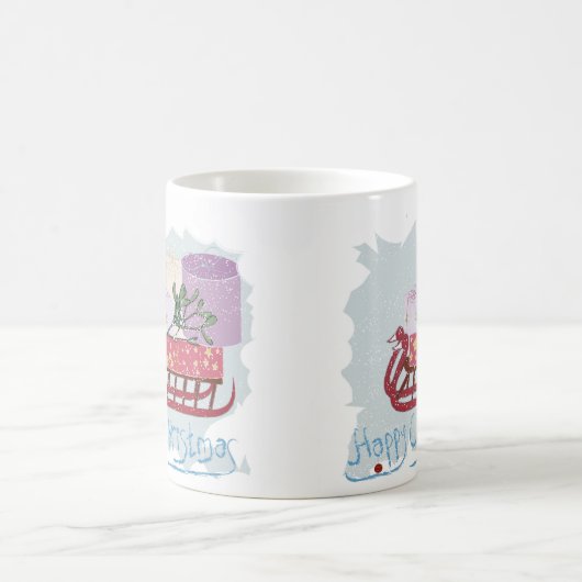 Retro. Vrolijk kerstfeest! Koffiemok (Center)
