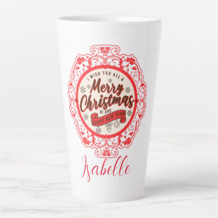 retro Vrolijk kerstfeest Latte Mok