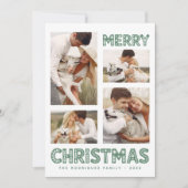 Retro Vrolijk Kerstfeest Modern Feestdagenkaart (Voorkant)