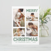 Retro Vrolijk Kerstfeest Modern Feestdagenkaart (Staand voorkant)