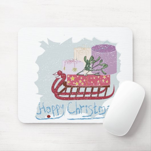 Retro. Vrolijk kerstfeest! Muismat (Met muis)
