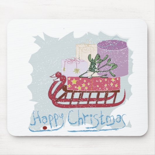 Retro. Vrolijk kerstfeest! Muismat (Voorkant)
