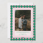 Retro Vrolijk Kerstfeest Plaid familie Foto Vakant Feestdagenkaart (Achterkant)