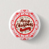  retro Vrolijk kerstfeest Ronde Button 3,2 Cm (Voorkant)