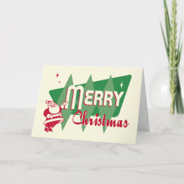 Retro Vrolijk Kerstfeest Santa Kaart