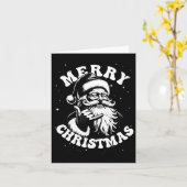 Retro Vrolijk Kerstfeest Santa Shaka Hawaiian Surf Kaart (Gele Bloem)