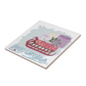 Retro. Vrolijk kerstfeest! Tegeltje (Zijkant)