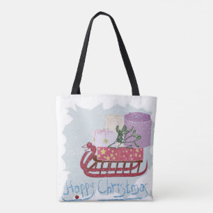 Retro. Vrolijk kerstfeest! Tote Bag