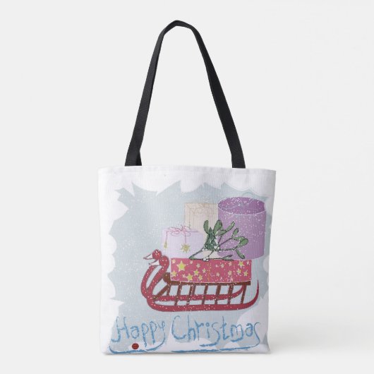 Retro. Vrolijk kerstfeest! Tote Bag (Achterkant)