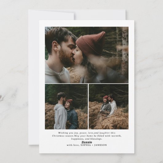 Retro Vrolijk Kerstfeest Trendy foto familie Feestdagenkaart (Achterkant)