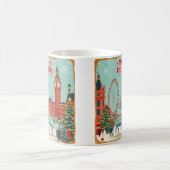  retro vrolijk kerstfeest uit Londen Koffiemok (Center)